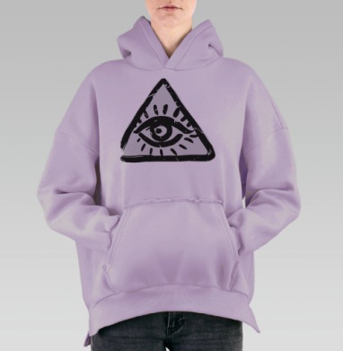 Масоны. глаза (жен.), Hoodie Oversize Fiolet, утепленная