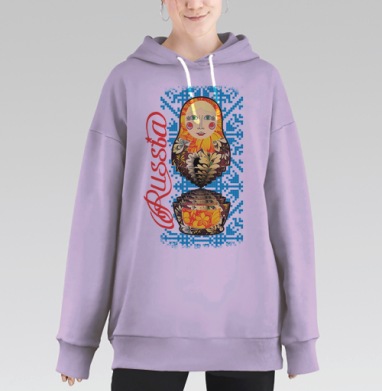 МАТРЕХА, Hoodie Long Oversize Fiolet