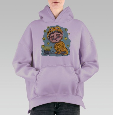 Мечта быть динозавром, Hoodie Oversize Fiolet, утепленная