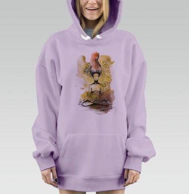Медитация. Лотос, Hoodie Mjhigh Dig Mel, Fiolet, утепленная