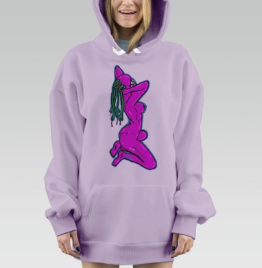 Медуза пять глаз, Hoodie Mjhigh Dig Mel, Fiolet, утепленная