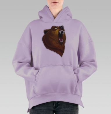 Медведь недоволен, Hoodie Oversize Fiolet, утепленная