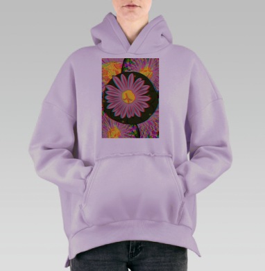 Мескалиновый трип, Hoodie Oversize Fiolet, утепленная