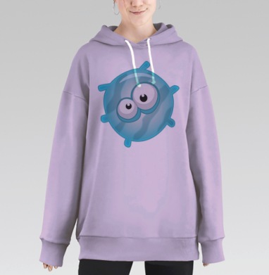 Милый монстр, Hoodie Long Oversize Fiolet