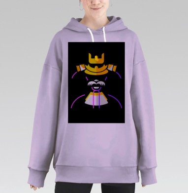Минималистичный портрет самурая в ярких цветах, Hoodie Long Oversize Fiolet