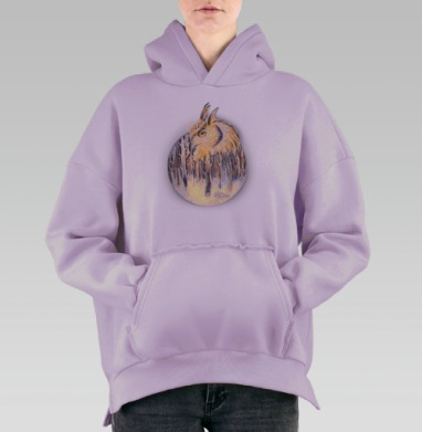 Мистический лес, Hoodie Oversize Fiolet, утепленная