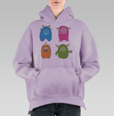 Монстры, Hoodie Oversize Fiolet, утепленная