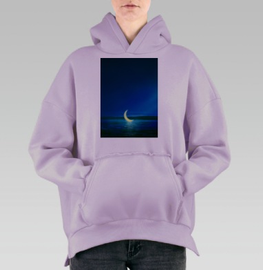 Moonlight / Лунный свет, Hoodie Oversize Fiolet, утепленная