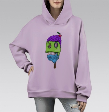 Мороженко, Hoodie Mono Fiolet, оверсайз, утепленная