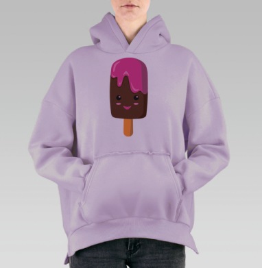 Мороженное няшка по имени Пинки, Hoodie Oversize Fiolet, утепленная