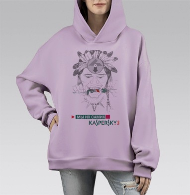 Мы их самих..., Hoodie Mono Fiolet, оверсайз, утепленная