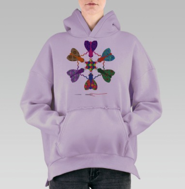 Мухи творчества, Hoodie Oversize Fiolet, утепленная
