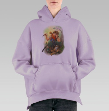 На привале, Hoodie Oversize Fiolet, утепленная