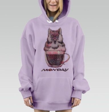 Недоброе утро. Понедельник., Hoodie Mjhigh Dig Mel, Fiolet, утепленная