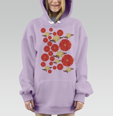 Нежный грейпфрут, Hoodie Mjhigh Dig Mel, Fiolet, утепленная