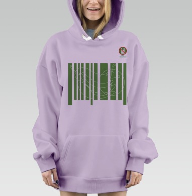 Нет пластику, Hoodie Mjhigh Dig Mel, Fiolet, утепленная