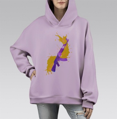 Нет войне, Hoodie Mono Fiolet, оверсайз, утепленная