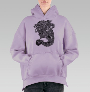 Неведомое, Hoodie Oversize Fiolet, утепленная