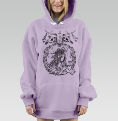 Нимфа северных лесов, Hoodie Mjhigh Dig Mel, Fiolet, утепленная