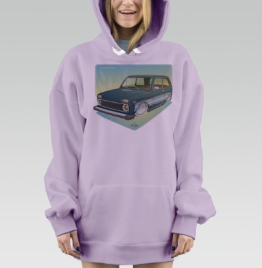 Нива на восходе, Hoodie Mjhigh Dig Mel, Fiolet, утепленная
