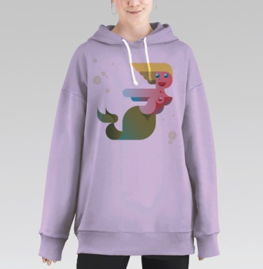 НЮ русалка, Hoodie Long Oversize Fiolet