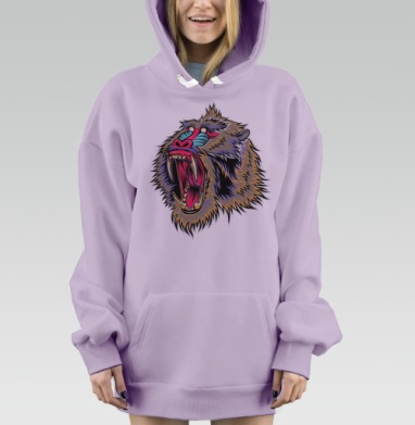 Обезьяна Чи-чи-чи, Hoodie Mjhigh Dig Mel, Fiolet, утепленная