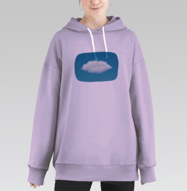 Облако (Живая Азбука), Hoodie Long Oversize Fiolet