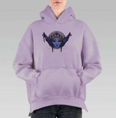 Образ Луны, Hoodie Oversize Fiolet, утепленная