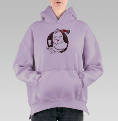 Огненый, Hoodie Oversize Fiolet, утепленная