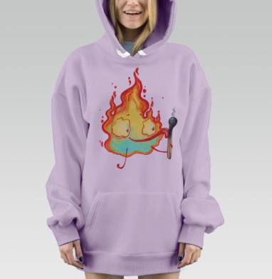 Огонёк и спичка, Hoodie Mjhigh Dig Mel, Fiolet, утепленная