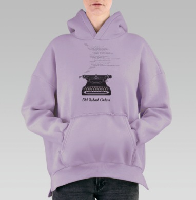 Олд скул кодерс, Hoodie Oversize Fiolet, утепленная