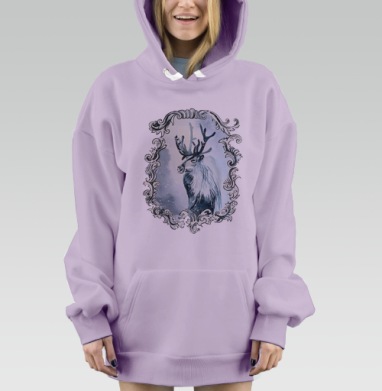 Олень из снежной королевы, Hoodie Mjhigh Dig Mel, Fiolet, утепленная