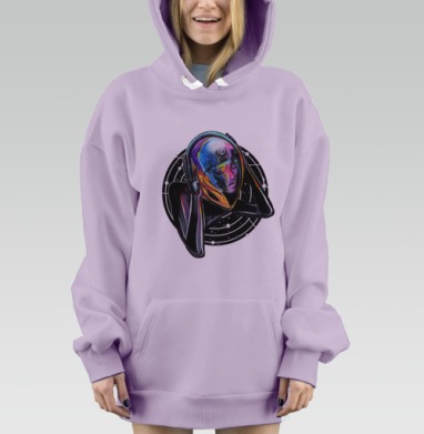 Она и космос, Hoodie Mjhigh Dig Mel, Fiolet, утепленная