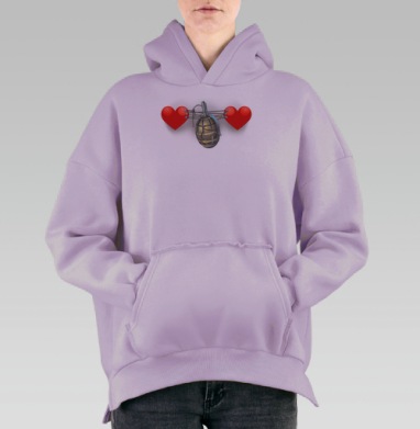 Опасная связь, Hoodie Oversize Fiolet, утепленная