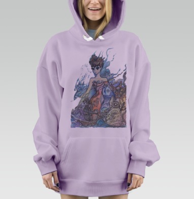 Опять морские, Hoodie Mjhigh Dig Mel, Fiolet, утепленная