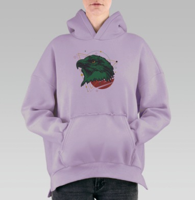 Орёл на фоне солнца, Hoodie Oversize Fiolet, утепленная