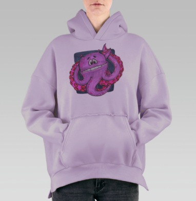 Осьминожка, Hoodie Oversize Fiolet, утепленная