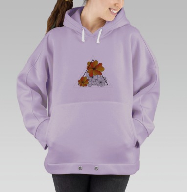 Осенние оранжевые цветы, Hoodie Oversize Fiolet