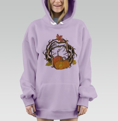 Осенний венок, Hoodie Mjhigh Dig Mel, Fiolet, утепленная