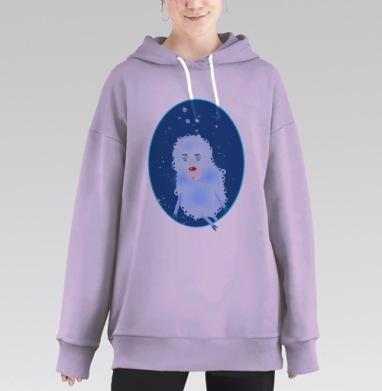 Овечка задумалась, Hoodie Long Oversize Fiolet