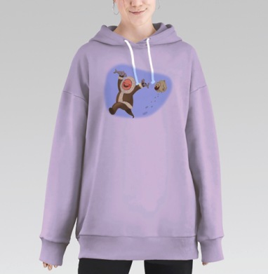 охотник, однако, Hoodie Long Oversize Fiolet