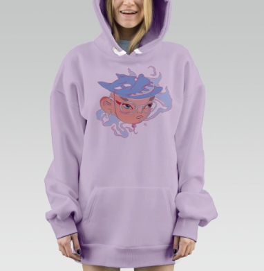 Парень с маской, Hoodie Mjhigh Dig Mel, Fiolet, утепленная