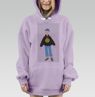 Парень в конверсах, Hoodie Mjhigh Dig Mel, Fiolet, утепленная