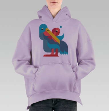 Пеликан, Hoodie Oversize Fiolet, утепленная