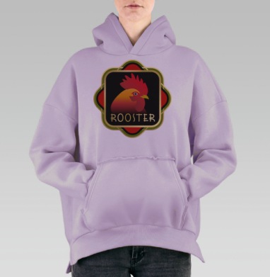Петух. Символ наступающего года., Hoodie Oversize Fiolet, утепленная