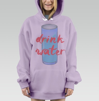 Пейте воду, Hoodie Mjhigh Dig Mel, Fiolet, утепленная