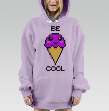 Пиксельная мороженка, Hoodie Mjhigh Dig Mel, Fiolet, утепленная