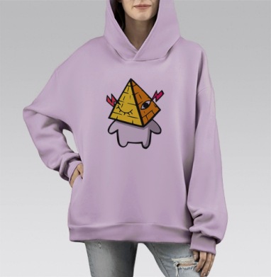 Пирамидоголовый, Hoodie Mono Fiolet, оверсайз, утепленная
