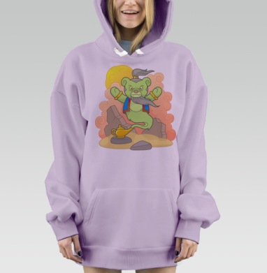 Плюшевый мишка Джинн, Hoodie Mjhigh Dig Mel, Fiolet, утепленная