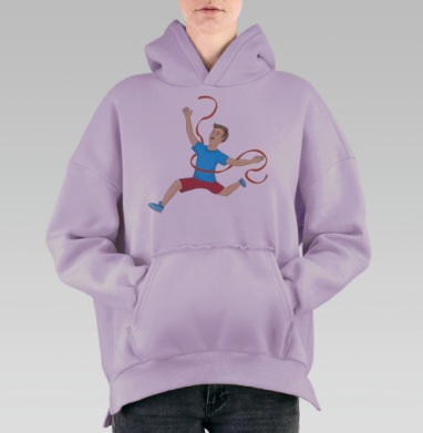 Победитель в марафоне, Hoodie Oversize Fiolet, утепленная
